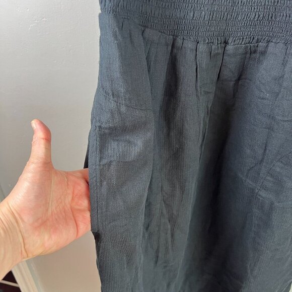 prAna Womens Seakissed Midi Everyday Dress SMALL in Black Cotton Dobby Jersey - Picture 4 of 9